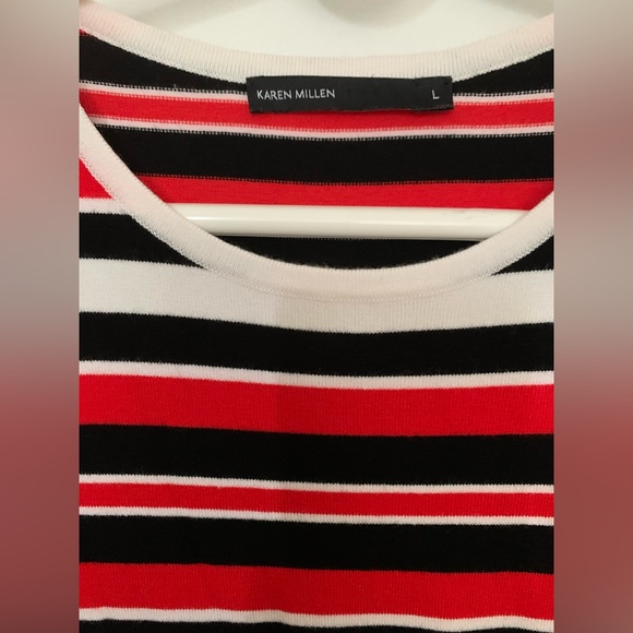 Karen Millen Striped Fit and Flare Dress - Picture 4 of 5